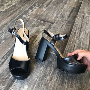 Black chunky heel